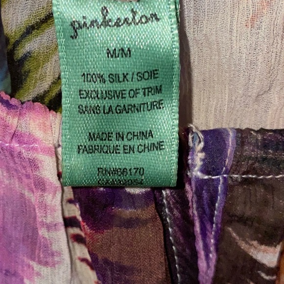 Anthro Pinkerton Silk Dress watercolor - Picture 7 of 8